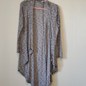 Long black and white cardigan